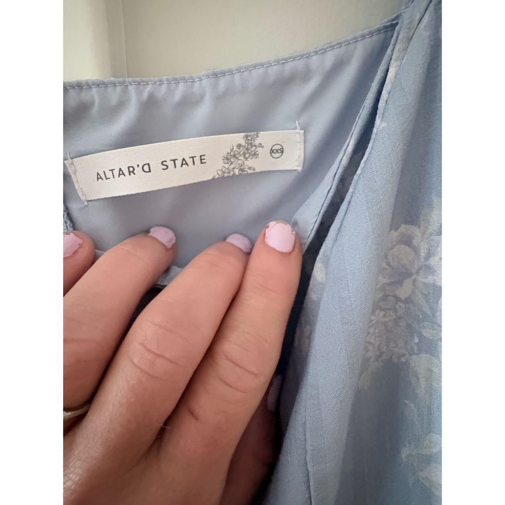 Altar'd State Blue Floral Mini Dress XXS - Picture 2 of 4